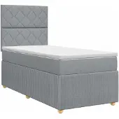 vidaXL Boxspringbed met matras Lichtgrijs 90 x 190 cm Stof
