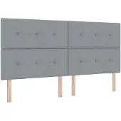vidaXL LED Boxspringbed met Matras Lichtgrijs 200 x 200 cm Stof