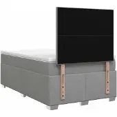 vidaXL Boxspringbed met matras Lichtgrijs 120 x 200 cm Stof