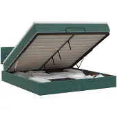 vidaXL Ottoman bed met matras Donkergroen 140 x 190 cm Fluweel