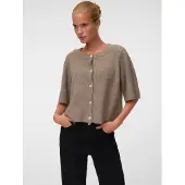 Vero Moda Gebreid vest 'VMSoffe' grijs gemêleerd