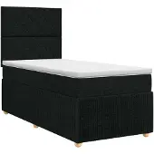 vidaXL Boxspringbed met matras met hoofdeinde Zwart 90 x 200 cm Stof