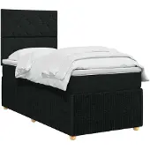 vidaXL Boxspringbed met matras met hoofdeinde Zwart 100 x 200 cm Stof