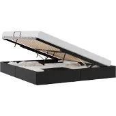 vidaXL Opbergbed Zwart 193 x 203 cm Kunstleer