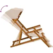 vidaXL Ligstoel 4 pcs 3 Positie massief eucalyptushout Beige