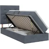 vidaXL Opslag bed met matras Donkergrijs 100 x 200 cm Fluweel