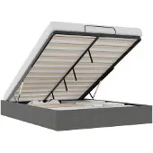 vidaXL Ottoman Bedframe Donkergrijs 153 x 203 cm Fluweel