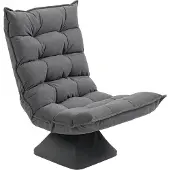 HOMCOM Vloerstoel - Microvezelfluwelen stof - 62x70x95cm - Grijs