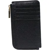 Coccinelle Leren kaarthouder Metallic Soft Card Holder Noir zwart