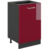 Vicco Keukenonderkast R-Line, Rode hoogglans/Antraciet, 50 cm zonder werkblad