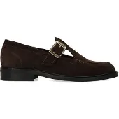 Manfield Bruine suède loafers | Maat 40
