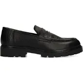 Manfield Zwarte chunky leren loafers | Maat 40