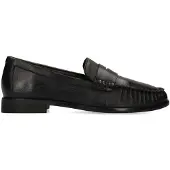 Manfield Zwarte leren loafers | Maat 38