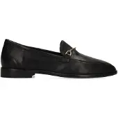 Manfield Zwarte leren loafers | Maat 40