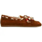 Manfield Cognac suède bontloafers | Maat 40
