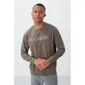 Tommy Life Heren Geprinte Ronde Hals Sweatshirt