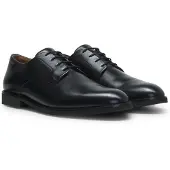 HUGO Derbyschoenen van glad leer met reliëflogo