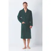 Hajo Velours heren badjas donkergroen - Groen - Maat - 48