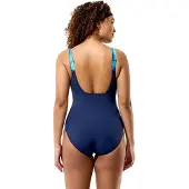 Speedo - Women's Print Contour Eclipse One Piece - Badpak 44, blauw