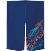 Speedo Medley Logo Jammer Jongens - Lange Zwembroek Jongens met V-Cut-Voering - Zwemshort Jongens met Trekkoord - Sportzwembroek Kids met Vormvaste Pasvorm - Blauw/Blauw - 176