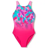 Speedo - Kid's Print Pulseback Swimsuit - Badpak 152, roze