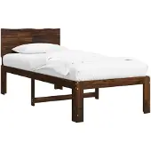 vidaXL Eenpersoonsbed met hoofdbord ROSTOCK Donkerbruin 100 x 200 cm