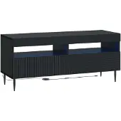vidaXL LED tv-meubel HAARLEM 100 x 35 x 43 cm Zwart Bewerkt hout