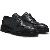 BOSS Leren derbyschoenen met een geconstrueerde profielzool Maat 41