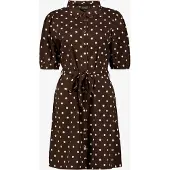 TwoDay dames blousejurk met stippen bruin maat XXL