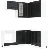 vidaXL Keukenelement LUCCA, 8 stuks, zwart, houtvezel