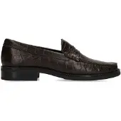 Manfield Grijze leren croco loafer | Maat 37