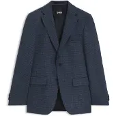 BOSS Slim-fit blazer van een wol-kasjmiermix met dessin Maat 54