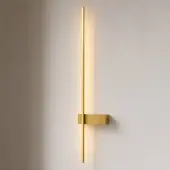 LINDBY Wandlamp Natsumi, messing / goud, Woon-/ Eetkamer, Aluminium, Modern, wandlamp