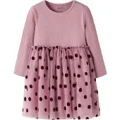 Name It Mini Jurk 'NMFNAGINA' oudroze / zwart