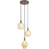 QAZQA Design hanglamp donker brons 3-lichts - Ard