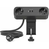 Livolo | Zwart | Bureau Stekkerdoos | Dubbel Stopcontact + Dubbele USB-C Oplader