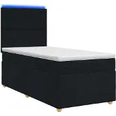 vidaXL Boxspringbed met matras, zwart, 100 x 200 cm, gestoffeerd