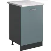 Vicco Keukenonderkast R-Line, Blauw-grijs/Antraciet, 50 cm marmer werkblad