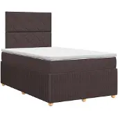vidaXL Boxspringbed met matras Donkerbruin 120 x 200 cm Stof