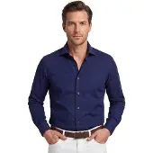 John Miller overhemd donkerblauw normale fit