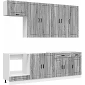 vidaXL Keukenelement PORTO, 8 stuks, grijs Sonoma, houtfineer