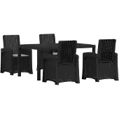 vidaXL Tuin Eettafel Set 5 st Anthraciet en Lichtgrijs PP