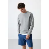 Tommy Life Heren Effen Rundhals Sweatshirt