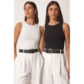 Happiness İstanbul Slim Fit Crew Neck Cropped Top