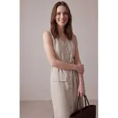 MyFashion Dames Katoenen Poplin Midi Overhemdjurk