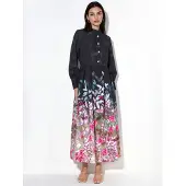 MSN Collection Florale Maxi Jurk met Ceintuur