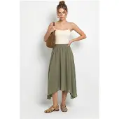 Bianco Hoge Taille A-Lijn Midi Rok