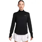Nike Swift hardloopshirt met kwartrits voor dames (Zwart)