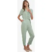 Bigdart Effen Geweven Jumpsuit met Kraag en Strikdetail