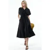 Busem Casual V-hals Midi Shirtjurk